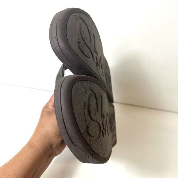 Skechers Tone-ups Wedge Flip Flop Womens 11 Brown Multicolor Woven Thong Sandals - Picture 7 of 11